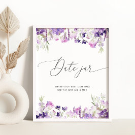 Póster Ideas de noche de cita con flores silvestres de li