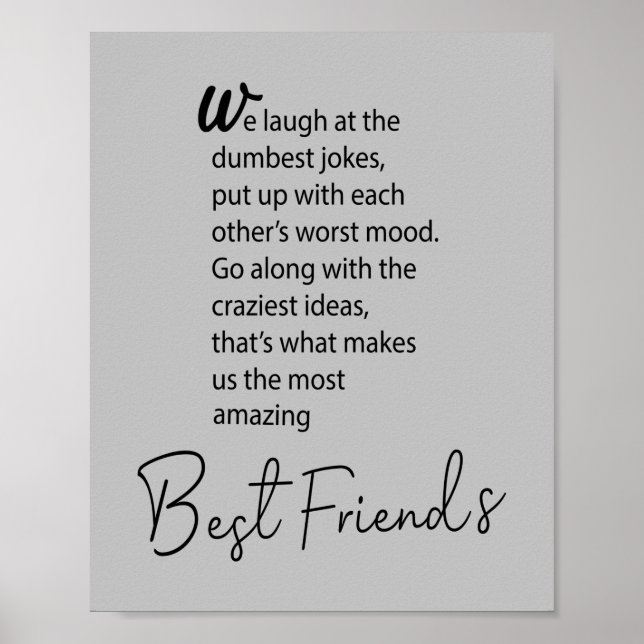 Póster Ideas de regalo para los mejores amigos (Frente)