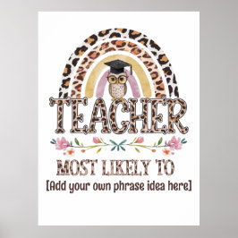 Póster Ideas de regalo para profesores 🎓: Lo Más Probabl