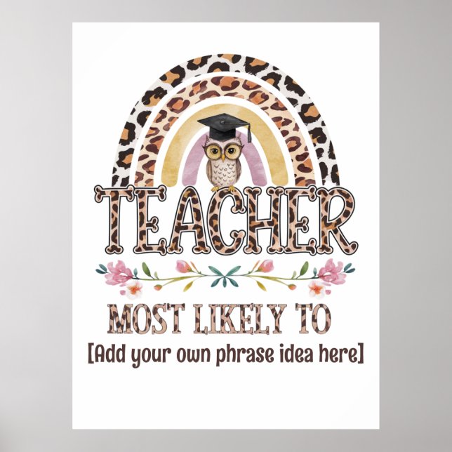 Póster Ideas de regalo para profesores 🎓: Lo Más Probabl (Frente)