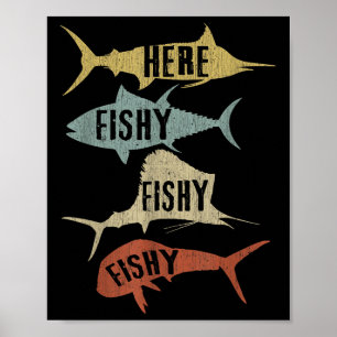Póster Ideas de regalos de pesca en agua salada divertida