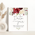 Póster Ideas florales de Borgoña de citas por la noche. B<br><div class="desc">Ideas florales de Borgoña de citas por la noche. Poster de novias con jarra de fecha Los artículos coincidentes están disponibles.</div>