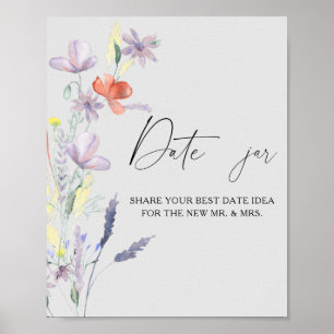 Póster Ideas florales para una noche de cita. Juego de fr