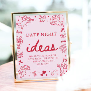 Póster Ideas modernas de noche de cita para San Valentín