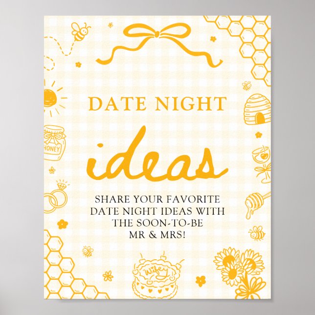Póster Ideas modernas para una noche de cita con abeja de (Frente)