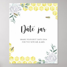 Póster Ideas para una noche de cita con abejas. Juego de