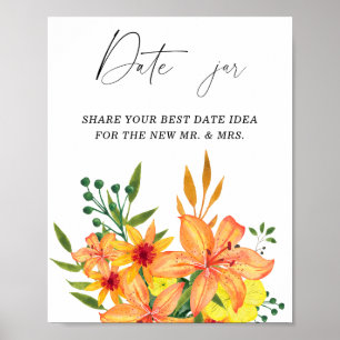 Póster Ideas para una noche de cita en primavera. Juego d