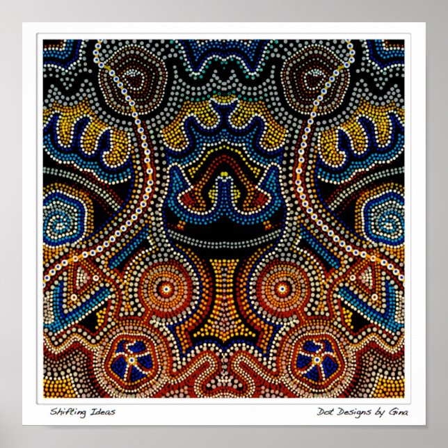 Póster Ideas que cambian - Diseños de puntos por Gina (Frente)