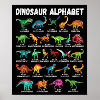 Identificación de dinosaurios tipo alfabeto AZ ABC