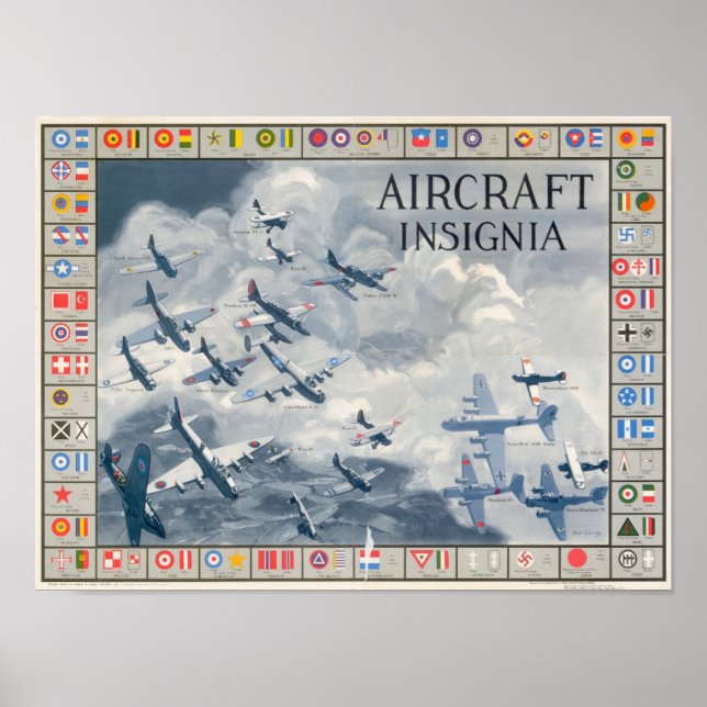 Póster Identificación de la insignia de la aeronave WII (Frente)