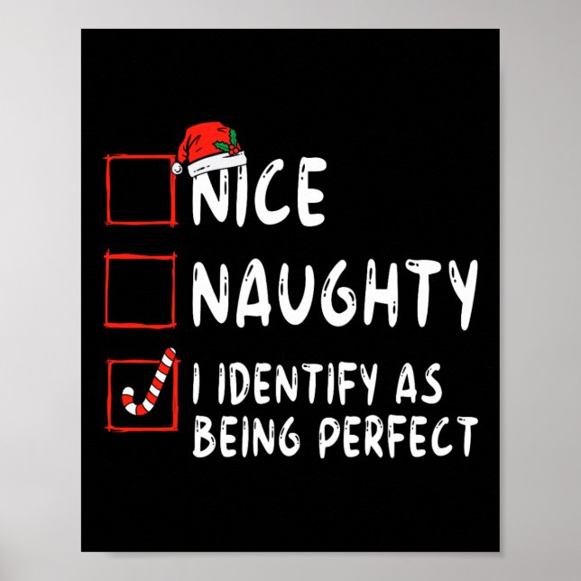 Póster Identificar como perfecto divertido Naughty Nice L (Frente)