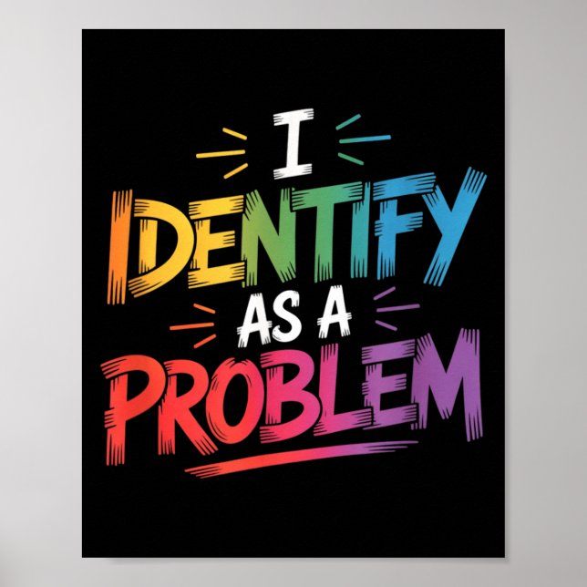 Póster Identificarme Como Un Problema Dicho Divertido Sar (Frente)