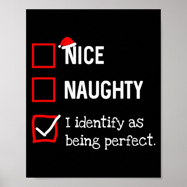 Póster Identify As Perfect Funny Naughty Nice List Christ (Frente)