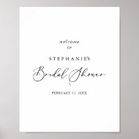 Idílica caligrafía estilística ducha de novia bien