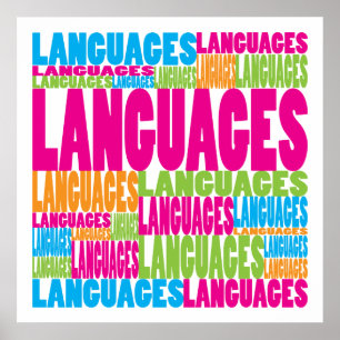 Póster Idiomas coloridas