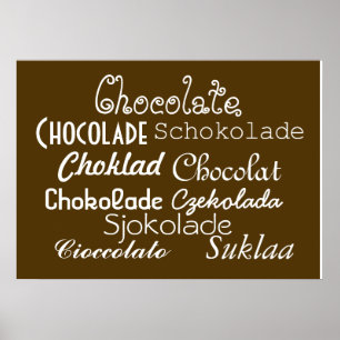 Póster Idiomas del poster 28" del chocolate x 20", (mate)
