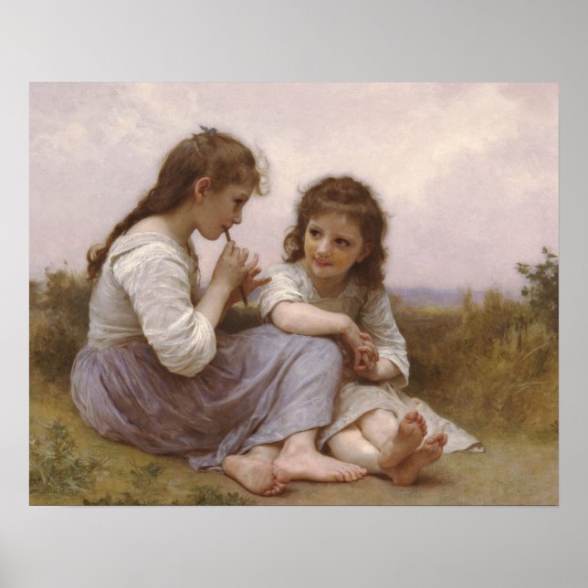 Póster Idyll infantil de Bouguereau (Frente)