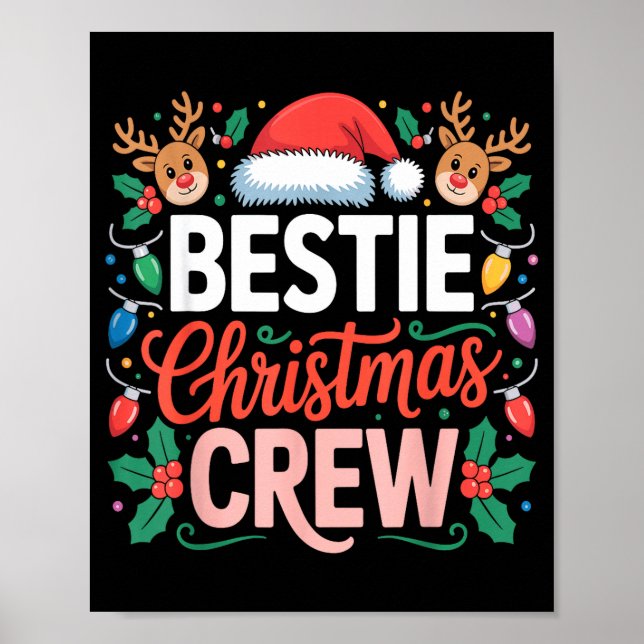 Póster Ie Christmas Crew Santa Hat Holiday Art Matching F (Frente)