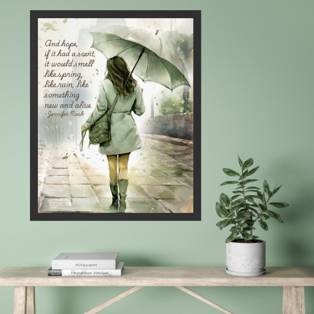 Póster If Hope Had a Scent Watercolor Green Inspirational (Subido por el creador)