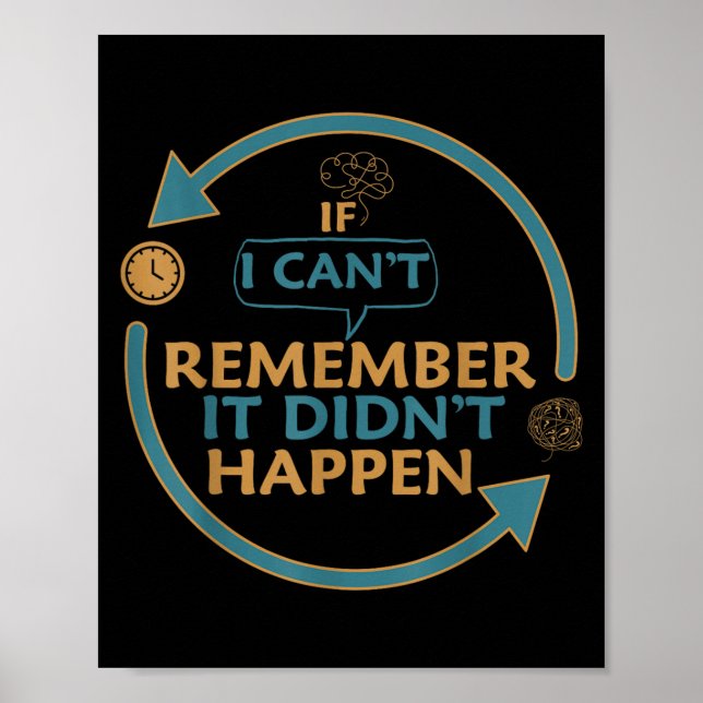 Póster If I Can't Remember It Didn't Happen Funny Quotes  (Frente)