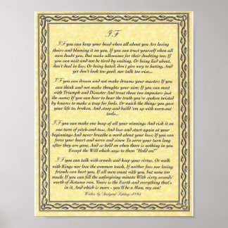 Póster IF Inspirando poema para jóvenes de Rudyard Kiplin
