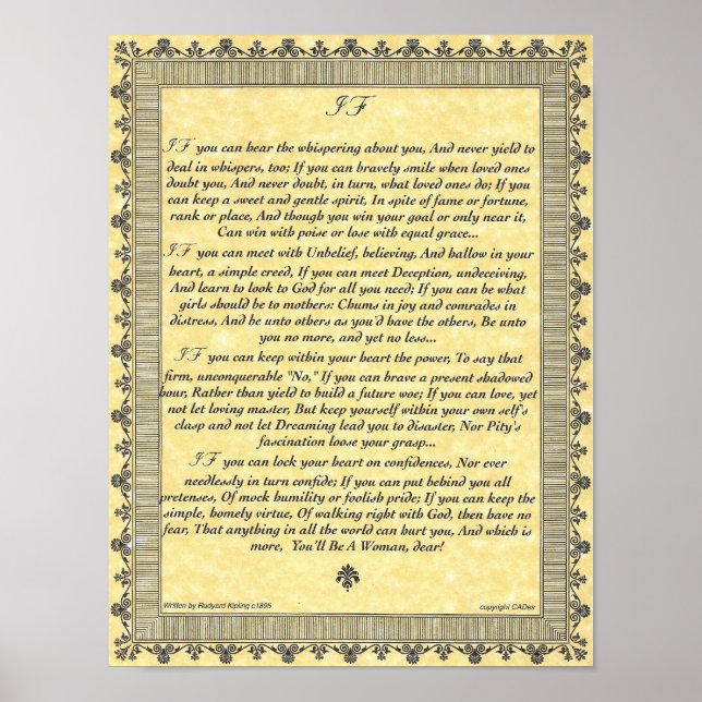 Póster IF Inspirando poema para jóvenes mujeres y Chicas (Frente)