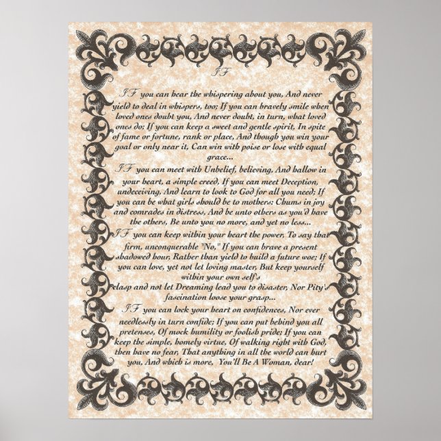Póster IF Inspirando poema para jóvenes mujeres y Chicas (Frente)