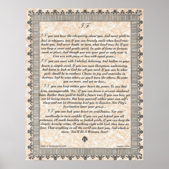 Póster IF Inspirando poema para jóvenes mujeres y Chicas (Frente)