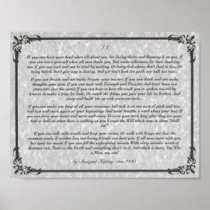 Póster IF Inspiring Poem for Young Men by Rudyard Kipling