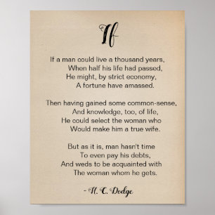 Póster If Poem by Reginald H. C. Dodge Vintage Poster