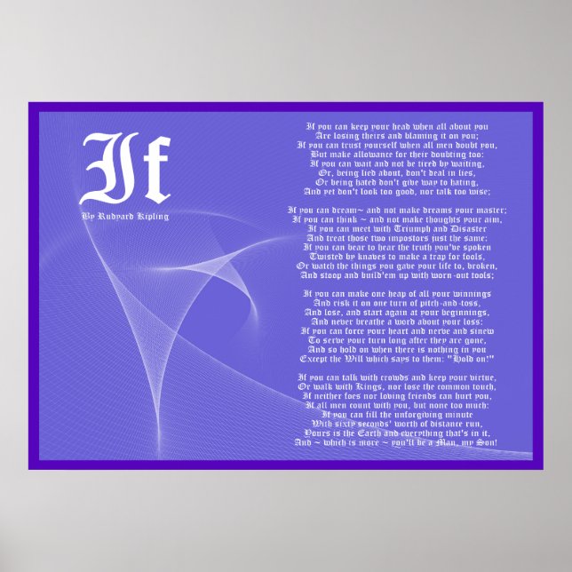Póster IF por Rudyard Kipling Poster Print (Frente)