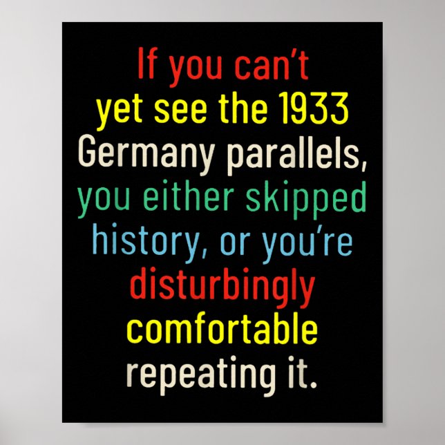 Póster If You Can't Yet See The 1933 Germany Parallels Yo (Frente)