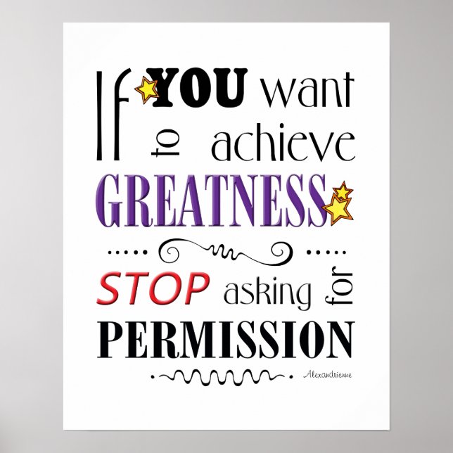 Póster If You Want To Achieve Greatness (Frente)