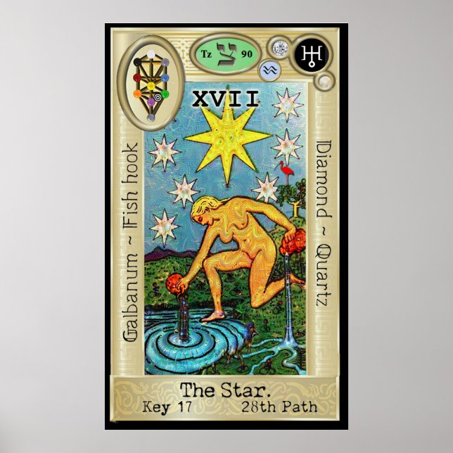 Póster Ifdawn Deepdream Tarot Key 17 ~ La Estrella (Frente)