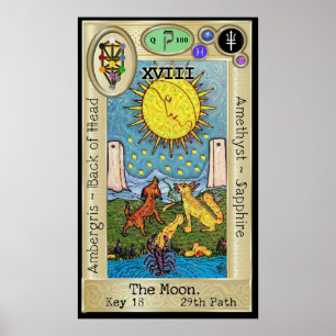 Póster Ifdawn Deepdream Tarot Key 18 ~ La Luna