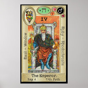 Póster Ifdawn Deepdream Tarot Key 4 ~ El emperador