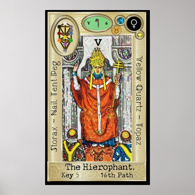 Póster Ifdawn Deepdream Tarot Key 5 ~ The Hierophant (Frente)
