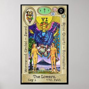 Póster Ifdawn Deepdream Tarot Key 6 ~ Los Amantes