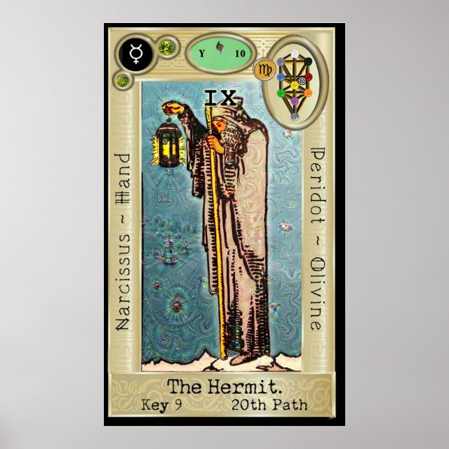 Póster Ifdawn Deepdream Tarot Key 9 ~ The Hermit (Frente)
