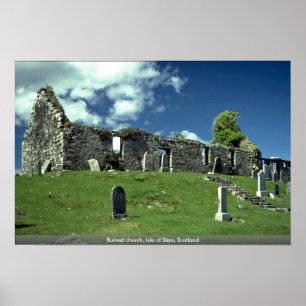 Póster Iglesia arruinada, isla de Skye, Escocia