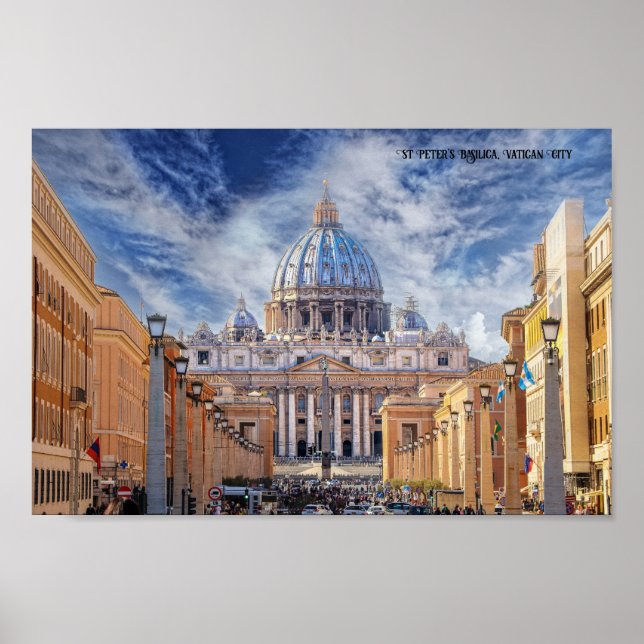 Póster Iglesia Basílica de San Pedro Ciudad del Vaticano (Frente)