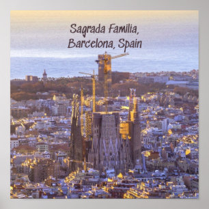 Póster Iglesia Católica de la Sagrada Familia, Barcelona,