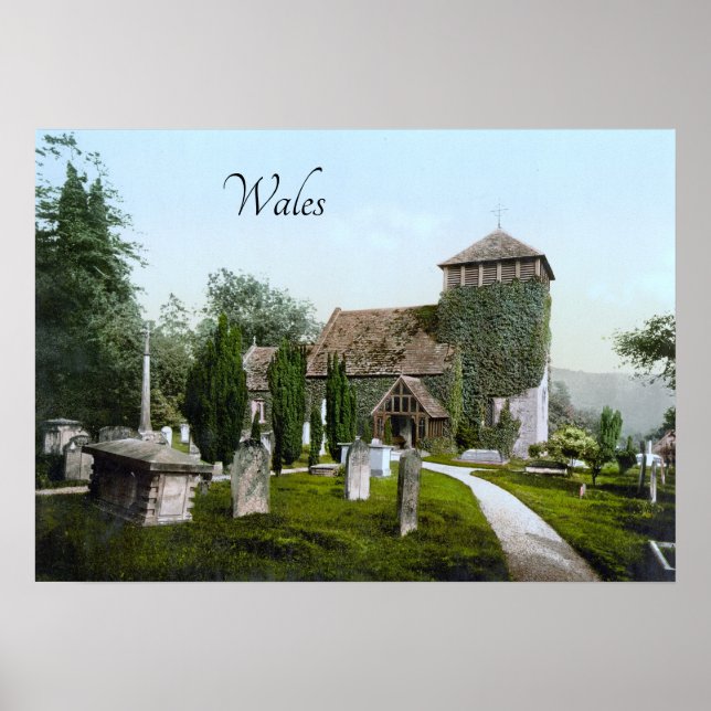 Póster Iglesia cercana a Monmouth (1900) (Frente)