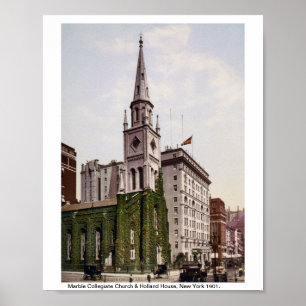 Póster Iglesia colegiada de mármol, Holland House NYC