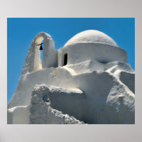 Iglesia costera en Mykonos, Grecia Viaje