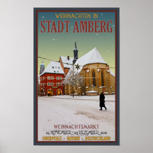 Póster Iglesia de Amberg Weihnachten