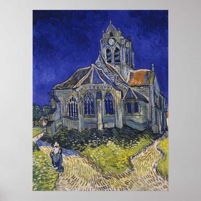 Póster Iglesia de Auvers por Vincent van Gogh (Frente)