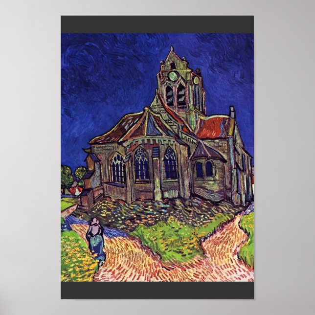 Póster Iglesia De Auvers-Sur-Oise, Por Vincent Van (Frente)