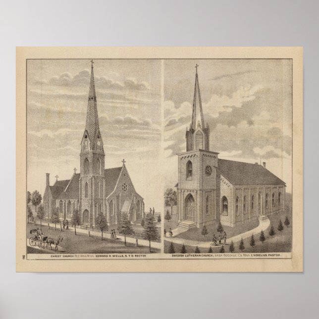 Póster Iglesia de Cristo, Ala Roja, Minnesota (Frente)