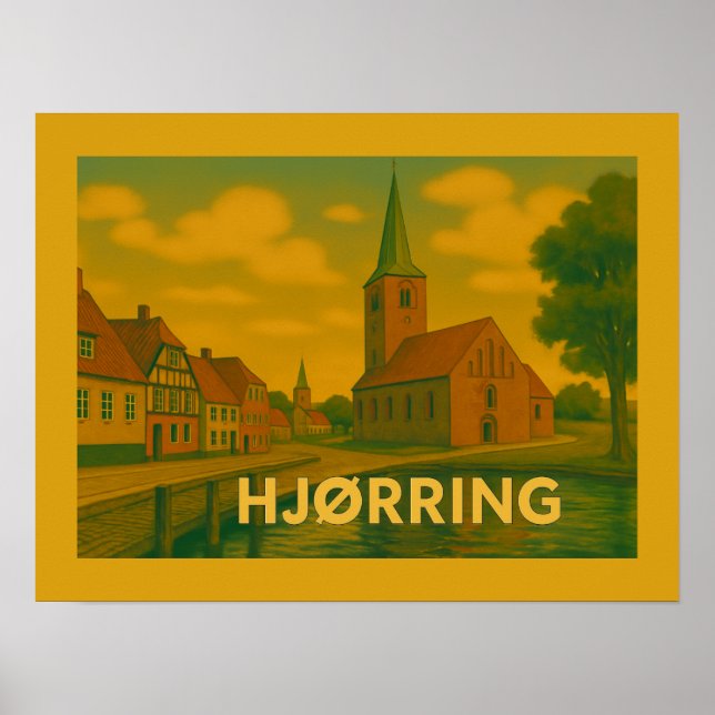Póster Iglesia de Hjørring, Dinamarca (Frente)